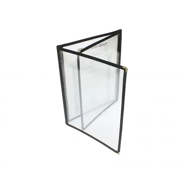 - PLMENU-3BL, 8.5x11-Inch Plastic Black Triple-Fold Menu Cover
