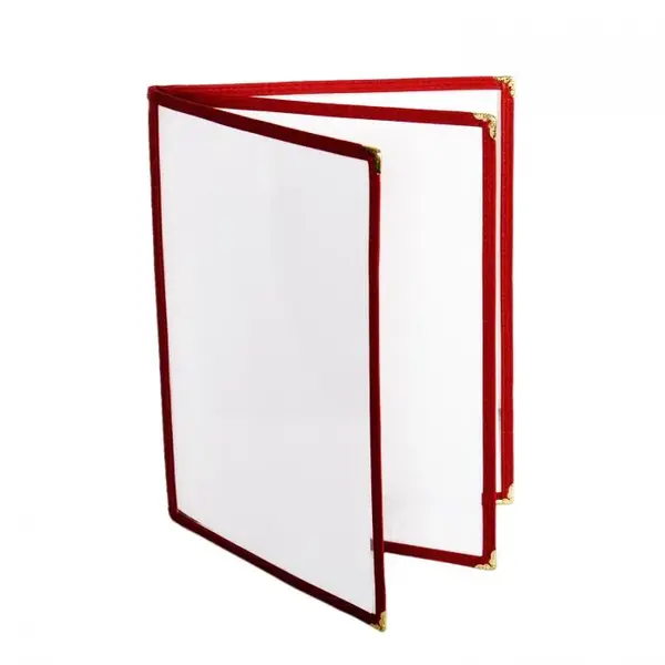 - PLMENU-L3MA, 8.5x11-Inch Plastic Maroon Menu Cover with 3-Page Book Fold