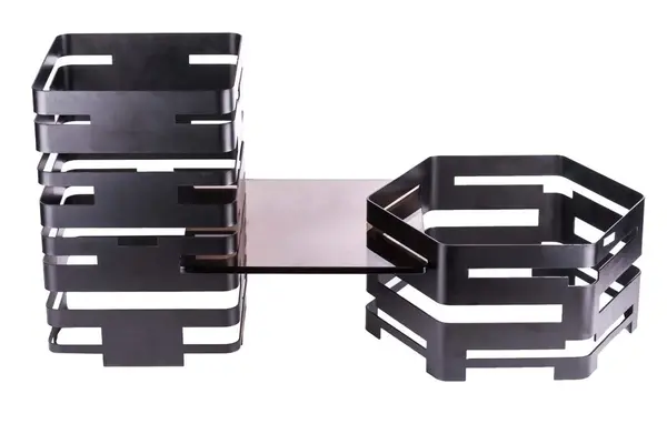 PWB4-2030B, 7.87-Inch Square Buffet Riser, Black Powder Coated Steel