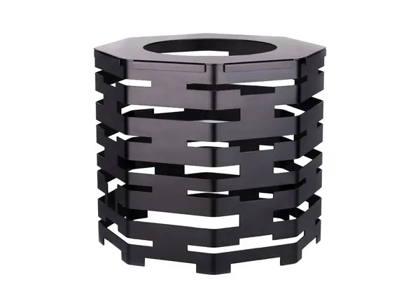 - PWBA8-403B, Octagon Buffet Riser with an Adaptor for Soup Kettle, Black Powder Coated Steel