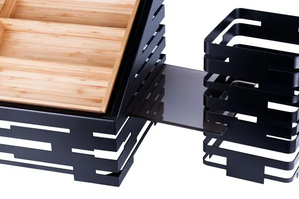 PWC-GN1-1B, Silverware Base, Black Powder Coated Steel