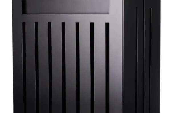 PWG-60LB, 16-Gallon Capacity Trash Can, Black Powder Coated Steel