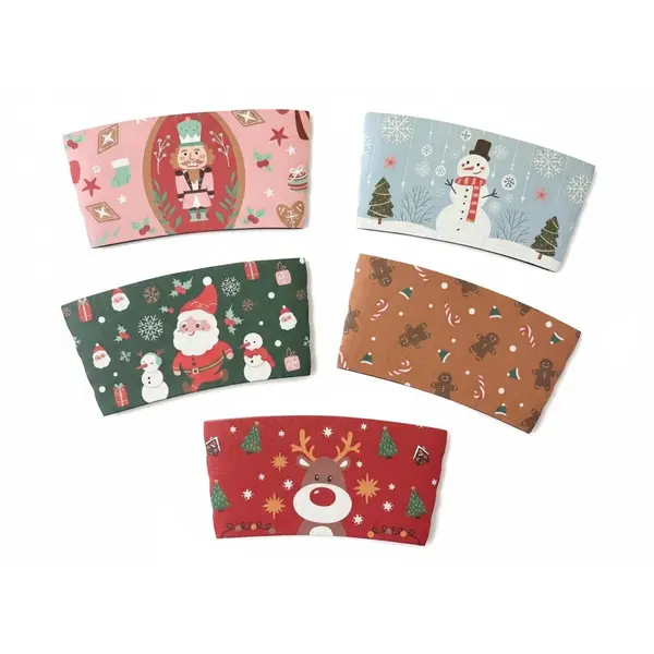 - SB20H, 10-24 Oz Christmas Printed Hot Cup Jacket/Sleeve, 1000/CS