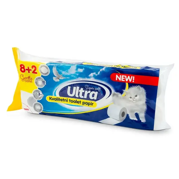 - Ultra TT10, 3-Ply 170 Sheet White Toilet Tissue, 10/CS