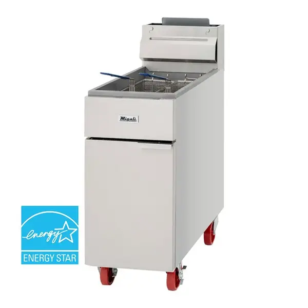 Migali C-F35-NG, Energy Star 35 Lb Natural Gas Fryer, - 60,000 BTU