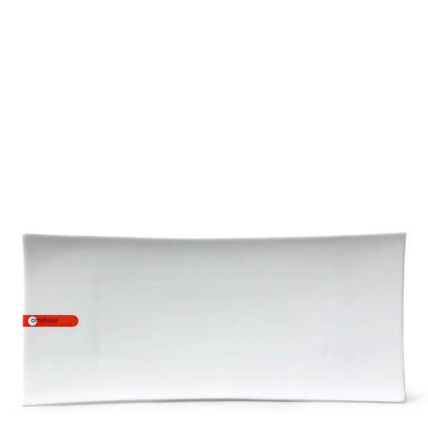Miya X14009, 13.5" X 5.75" White Rectangular Plate, 24/CS