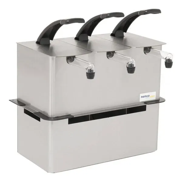 Nemco 10968, Stainless Steel Triple Drop-In Pump Dispenser for 1.5 Gallon/6 Qt. Pouch (Discontinued)