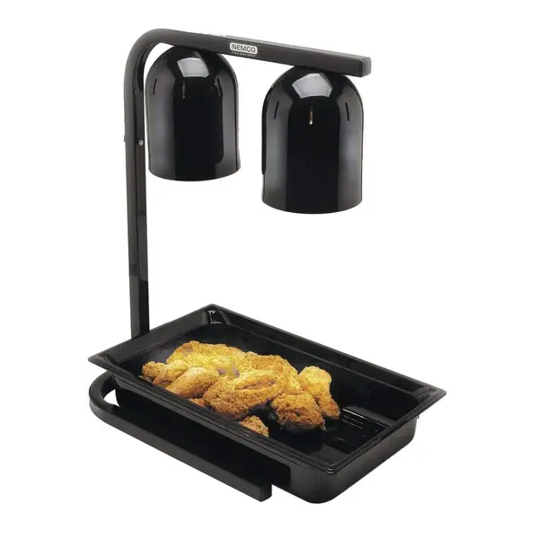 Nemco 6000A-2B, Two Bulb Freestanding Heat Lamp with Black Finish, 120V