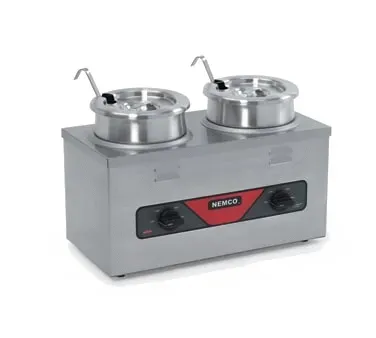 Nemco 6120A-230, 4 Qt Countertop Twin Food Pan Warmer, 230V