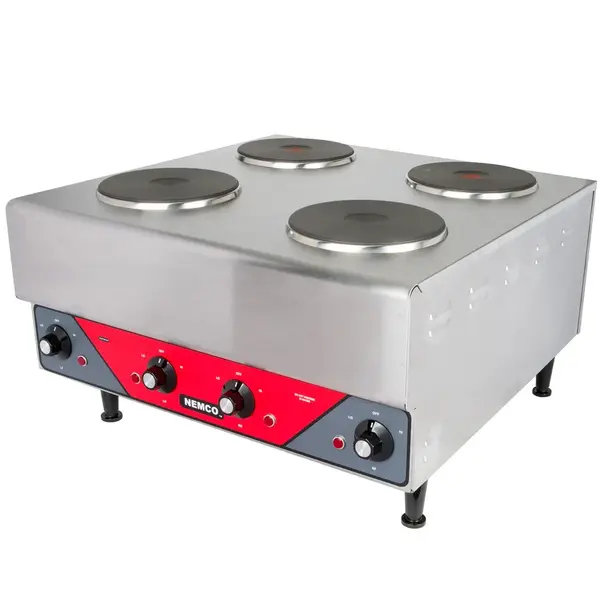 Nemco 6311-4-240, Countertop Raised Vertical Four Burner Electric Hotplate, NSF, ETL (Discontinued)