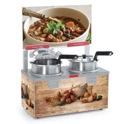 Nemco 6510A-2D4, 4 Qt Double Well Soup Warmer with Header, 1000W
