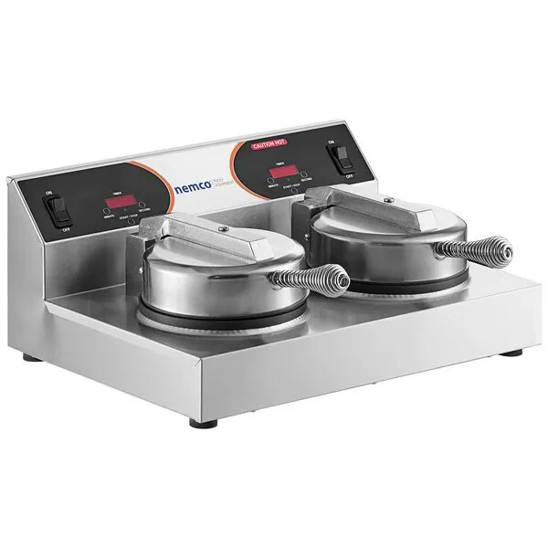 Nemco 7000A-2S, 19.5-inch SilverStone Non-Stick Double Waffle Maker, 120V