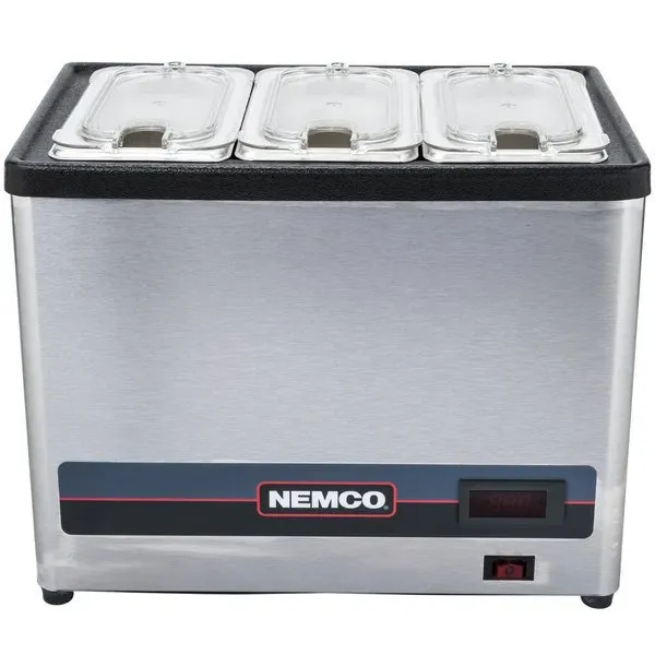 Nemco 9020, 3-Compartment Countertop Cold Condiment Chiller, 120V