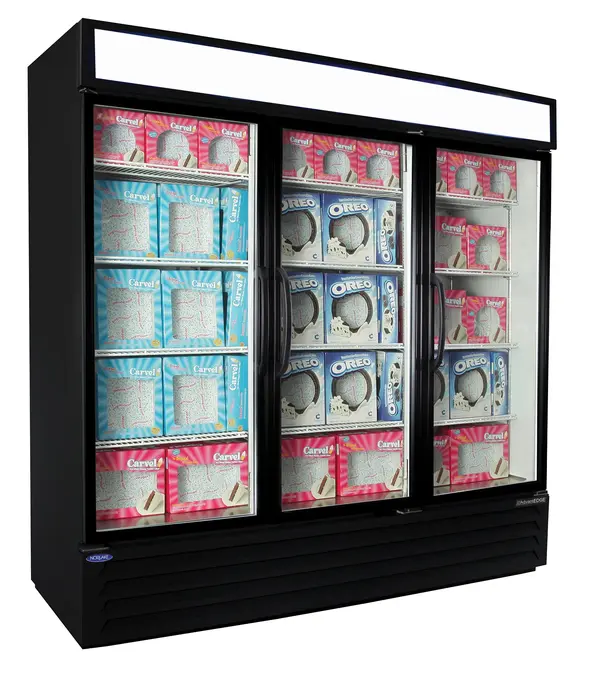 Nor-Lake AdvantEDGE _NLGFP74-HG-B, 3 Swing Glass Door Large Capacity Freezer Merchandiser White/or Black