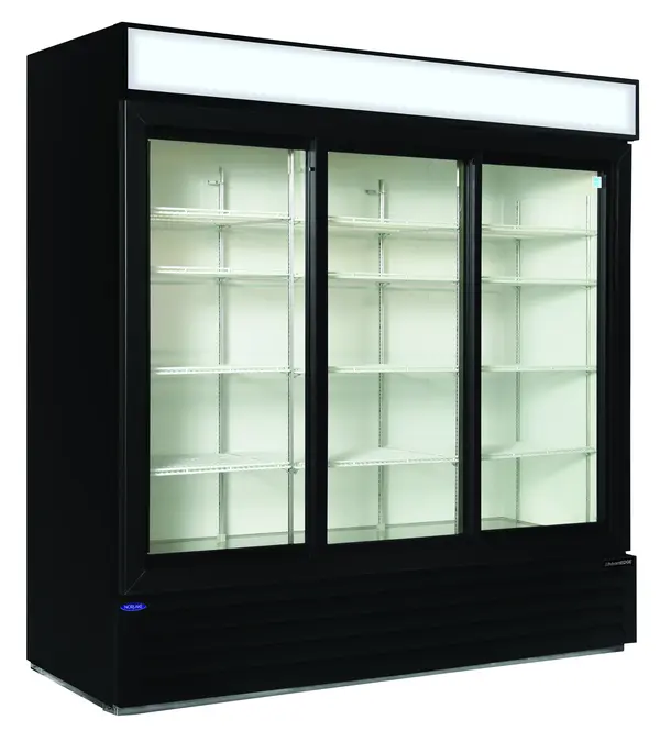 Nor-Lake AdvantEDGE _NLGRP74-SL-B, 3 Slide Glass Door Refrigerator Merchandiser White/or Black