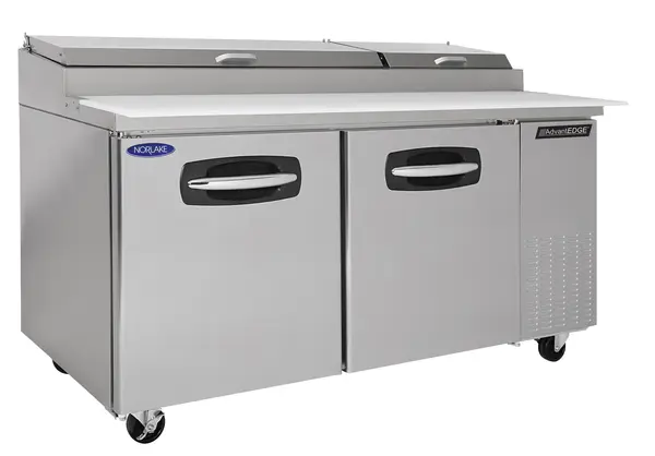 Nor-Lake AdvantEDGE NLPT67-002, 67-inch 2 Door Pizza Prep Tables W/Drawers on Right