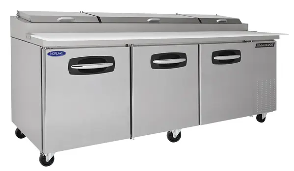 Nor-Lake AdvantEDGE NLPT93-006, 93-inch 3 Door Pizza Prep Tables W/Drawers on Center&Right