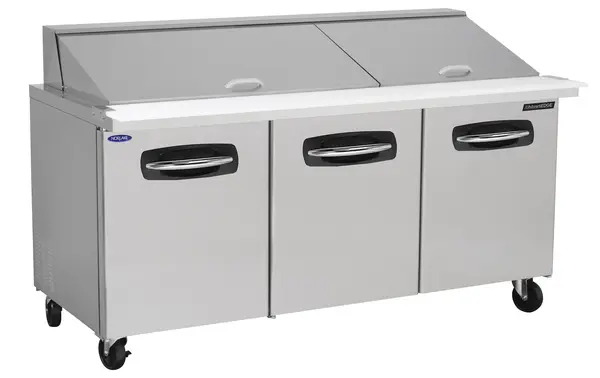 Nor-Lake AdvantEDGE NLSMP72-30-005, 72-inch 3 Door Mega Top Sandwich Food Refrigerator W/Drawers on Left&Right
