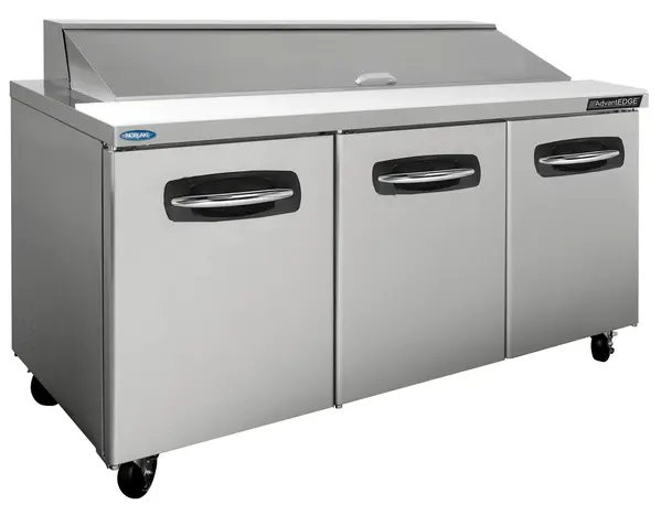 Nor-Lake AdvantEDGE NLSP72-18, 72-inch 3 Self-closing Doors Sandwich Food Prep Refrigerator