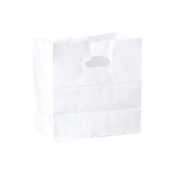Novolex DURO 11x6x11-Inch White Paper Shopping Bag with Handles, Die Cut, 500/CS