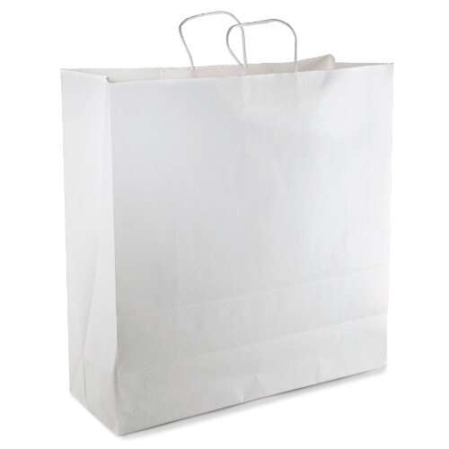 Novolex DURO 18x7x18 3/4-Inch 70# White Paper Shopping Bag with Twisted Handles, 200/CS