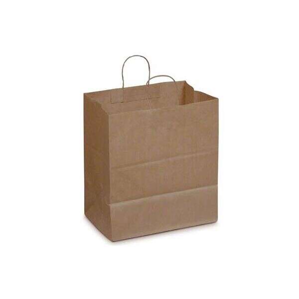 Novolex DURO 14x10x15.75-Inch Kraft Paper Shopping Bag with Twisted Handles, 200/PK