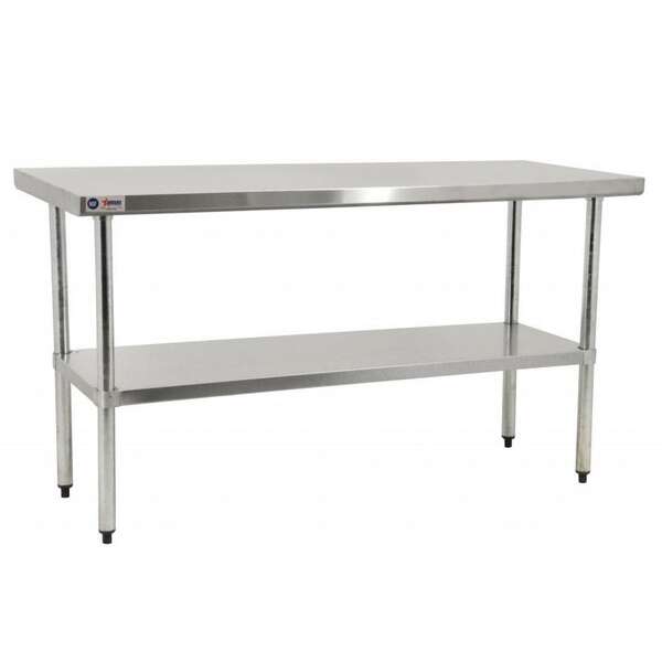 Omcan 17581, 24x60-inch Elite Series Stainless Steel Heavy Duty Work Table with Galvanized Undershelf