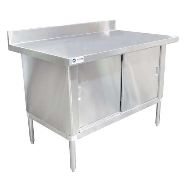 Omcan 24403, 30x48-inch 430 Stainless Steel Knock-Down Work Table with Backsplash