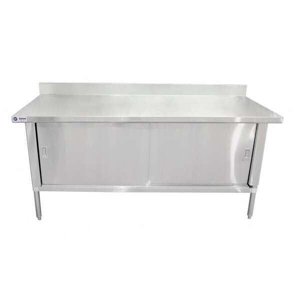 Omcan 24408, 30x72-inch 430 Stainless Steel Knock-Down Work Table with 4-inch Backsplash