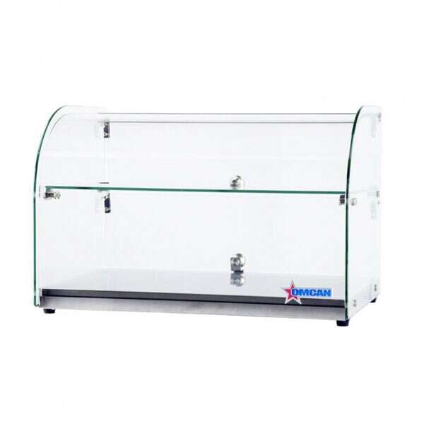 Omcan 44372, 22-inch Countertop Curved Front Glass Food Display Case, 45L Capacity