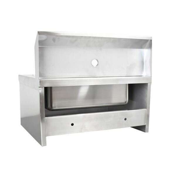 Omcan 46319, 14x10x5-inch Stainless Steel Fabricated Hand Sink with Knee Valve Assembly