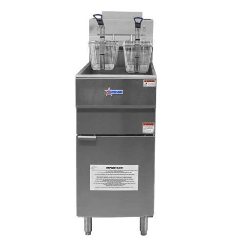 Omcan CE-CN-0023-FP, 30-inch Stainless Steel Propane Floor Fryer, 90,000 BTU