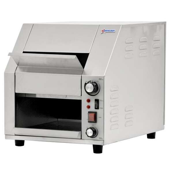 Omcan CE-CN-0254-T, 14.5-inch Stainless Steel Conveyor Toaster with 9.6-inch Conveyor Belt, 1800W