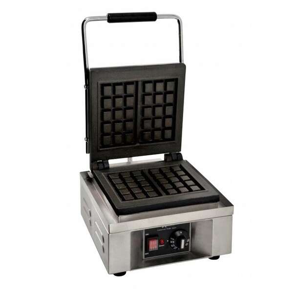 Omcan CE-CN-0351, 16.5-inch Stainless Steel Waffle Maker with Thermostatic Control, 1600W