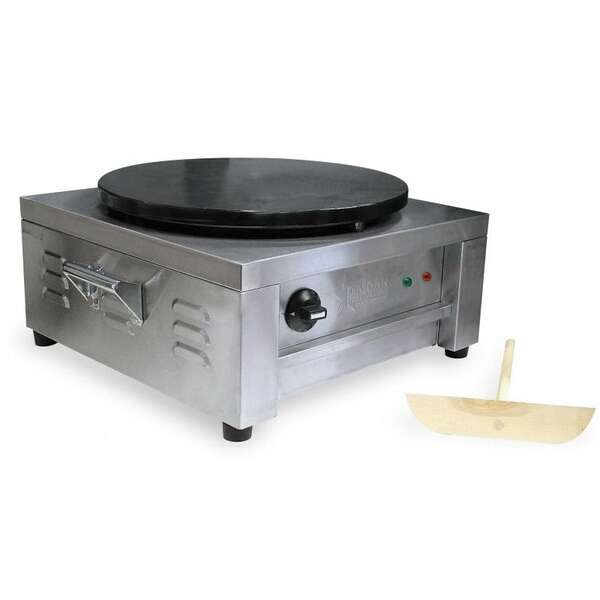 Omcan CE-CN-0397, 20-inch Countertop Stainless Steel Crepe Griddle with Cast Iron Plate, 1800W