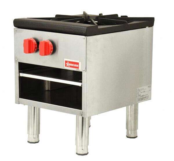 Omcan CE-CN-0533-S, 18-inch Stainless Steel Single Gas Stock Pot Range, 100,000 BTU