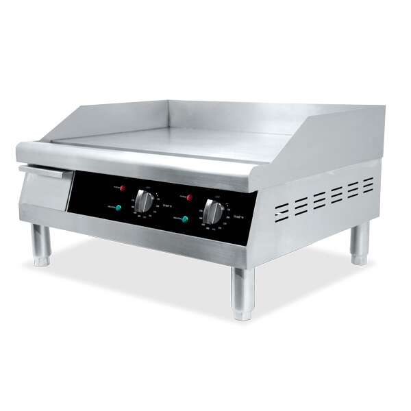 Omcan CE-CN-0613, 24-inch Countertop Stainless Steel Electric Griddle with Flat Surface, 3560W