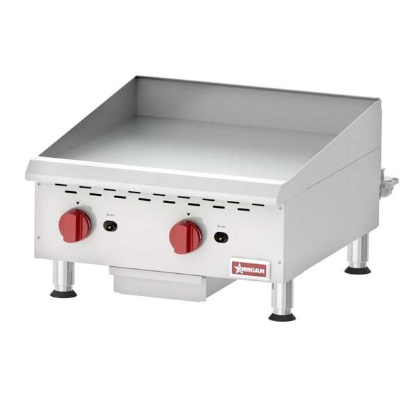 Omcan CE-CN-G24M, 24-inch 2 Burners Countertop Natural Gas Griddle with Manual Control