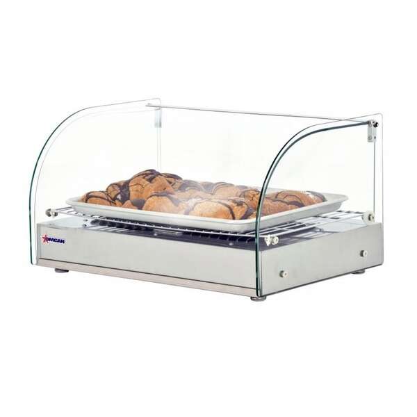 Omcan DW-CN-0025-L, 22-inch Countertop Stainless Steel Curved Glass Display Case