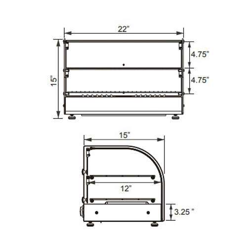 Omcan DW-CNвЂЊ-0045-L Countertop Display Warmer with Front Curved Glass, EA