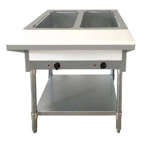 Omcan FW-CN-0002-H, 30-inch 2 Pans Stainless Steel Open Well Electric Steam Table