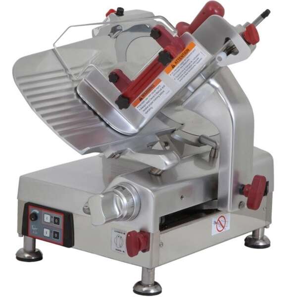 Omcan MS-IT-0300-A, 12-inch Blade Anodized Aluminum Belt-Driven Automatic Meat Slicer