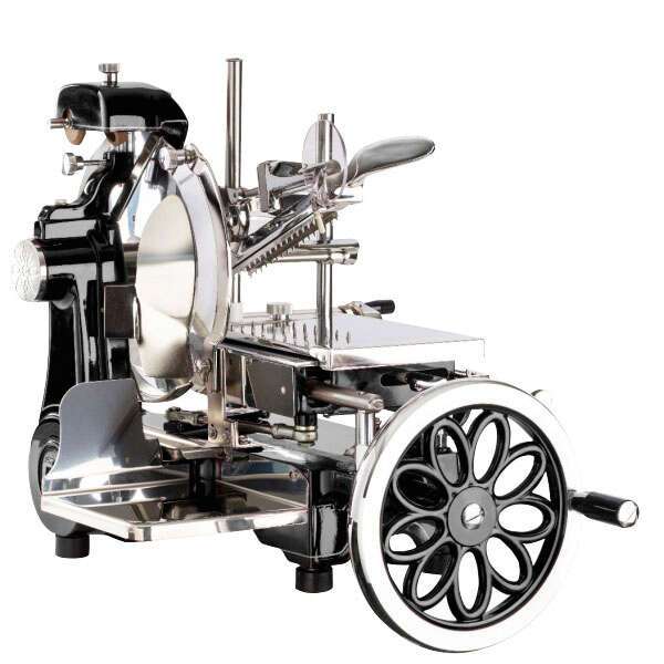 Omcan MS-IT-0300-BF, 12-inch Blade Stainless Steel Red Volano Slicer with Daisy Flower Wheel