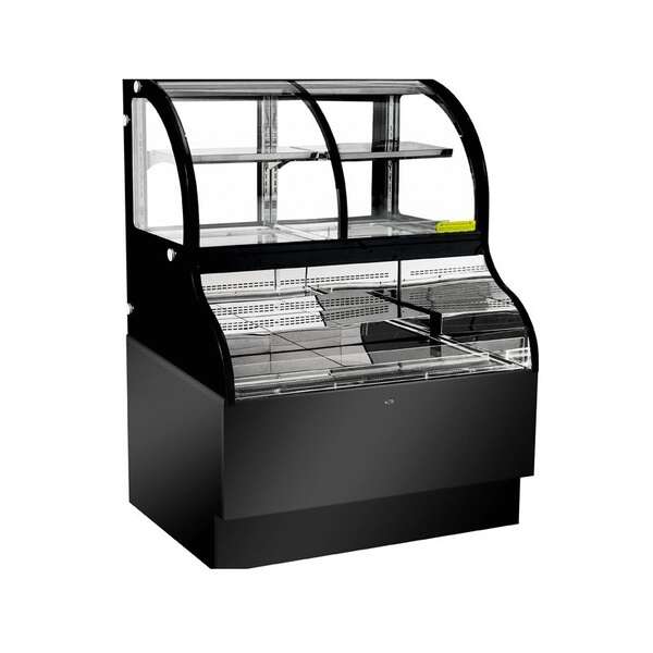 Omcan RE-CN-0354, 36-inch Dual Service Stainless Steel Curved Glass Refrigerated Display Case