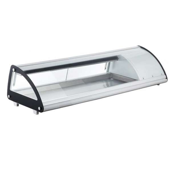 Omcan RS-CN-0063-SC, 52-inch Stainless Steel Curved Glass Sushi Showcase, 1.84 Cu.Ft