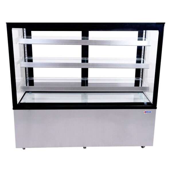 Omcan RS-CN-0471-S, 60-inch Stainless Steel Square Glass Refrigerated Display Case