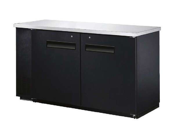 Omcan UBB-24-60F, 60.8x24.4x36.2-Inch Refrigerated Back Bar Cooler with Stainless Steel Top, 2 Solid Doors, ETL Listed, ETL Sanitation, NSF-7