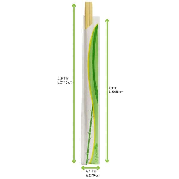 PacknWood 209BBBAG, 9.4-Inch Bamboo Chopsticks in Sleeve, 2000/CS