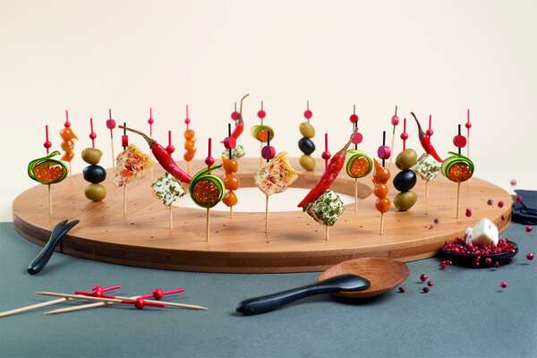 PacknWood 209BBKYOTO, 3.5-Inch Kyoto Bamboo Picks With 1 Red Bead & Red End, 2000/CS