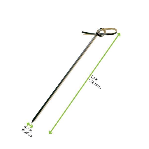 PacknWood 209BBLOKO10, 4-Inch Long Loko Black Looped Bamboo Skewers, 2000/CS